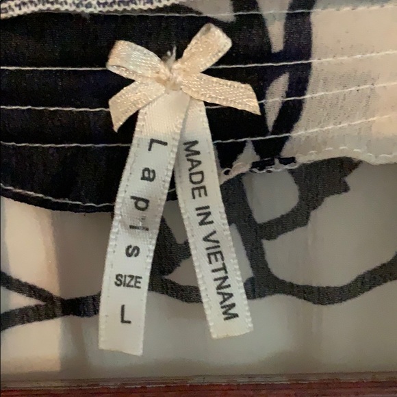 2/ $15 lapis Blouse with frilly neck - Picture 2 of 6